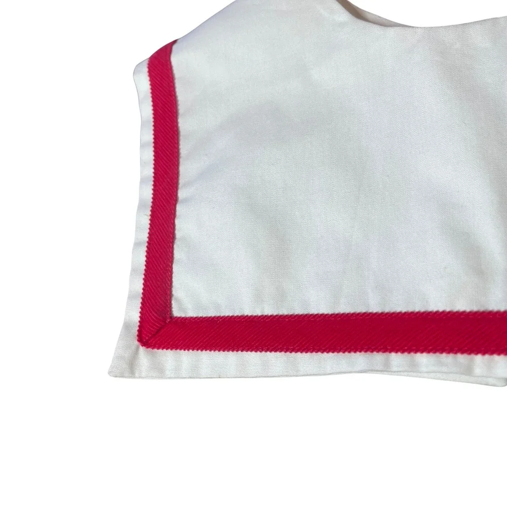 Kids Sailor Collar White Red Trim Nautical School Uniform Accessory